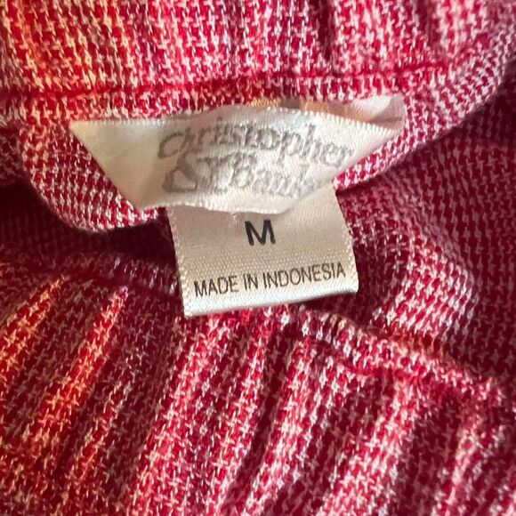 Vintage Red &White Micro Plaid/Gingham Picnic Maxi Skirt W/Elastic Waistband - Picture 8 of 9